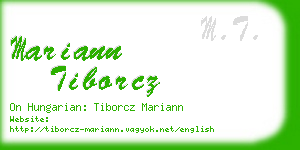 mariann tiborcz business card